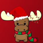 Happy Christmas Reindeer with Hat Wallpaper