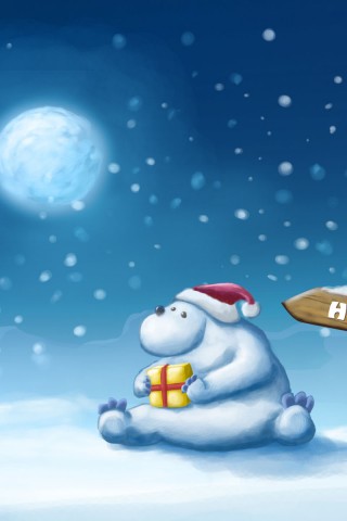 Happy Christmas Bear Wallpaper - High Definition, High Resolution HD ...