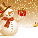 Happy Christmas Snowman Wallpaper
