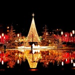 Magical Reflective Christmas Tree Wallpaper