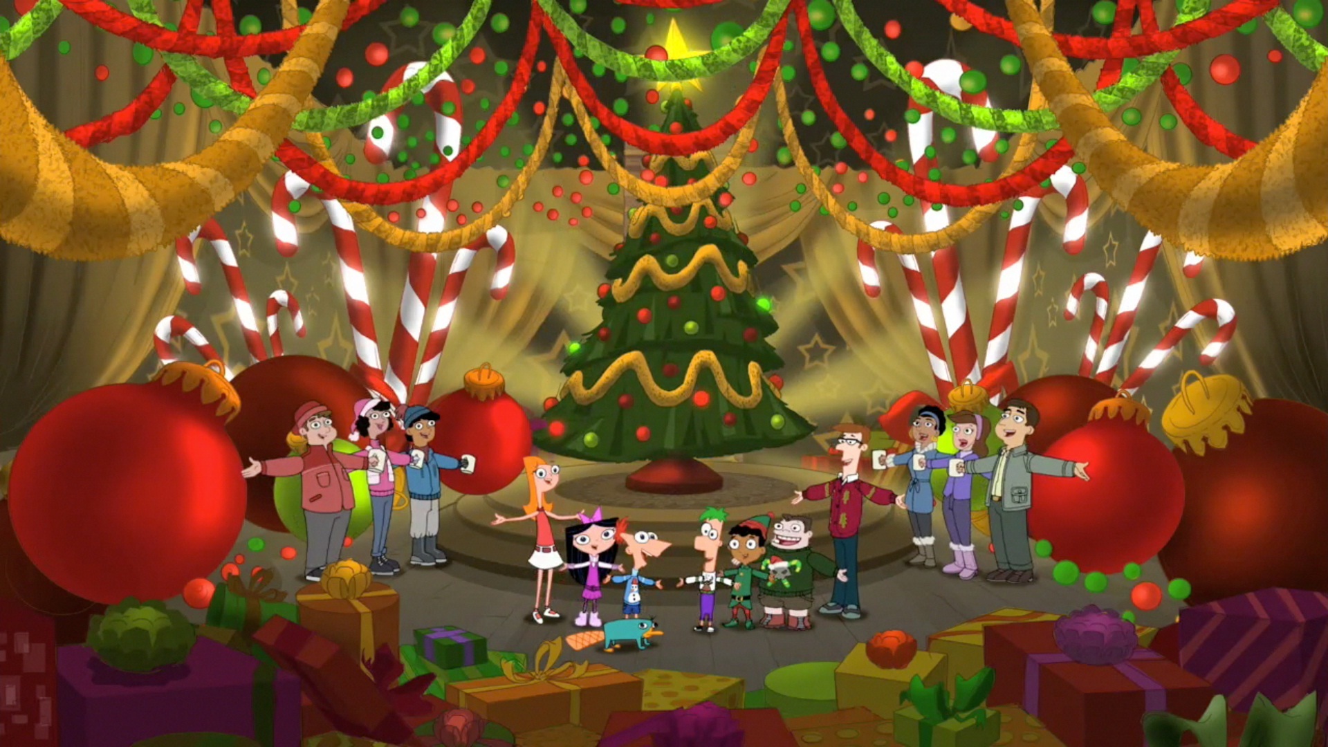 Phineas and Ferb Christmas Wallpaper