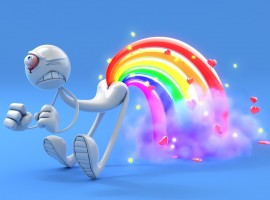 3D HD Funny Rainbow Wallpaper