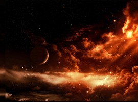 Awesome Firey Space HD Wallpaper