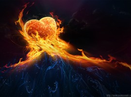 Fire Burning Heart of Passion