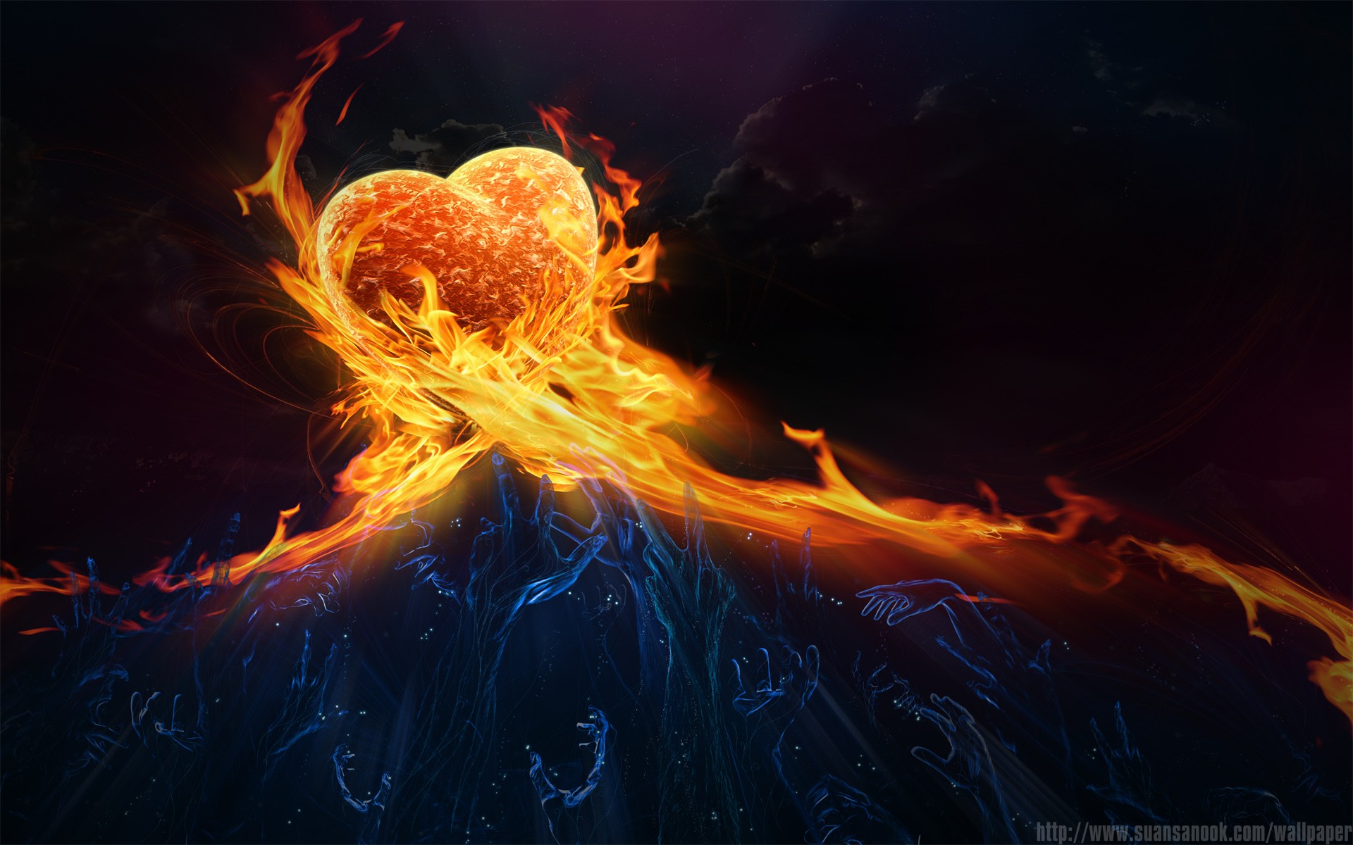 Fire Burning Heart of Passion