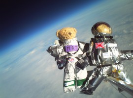 HD Teddy Bears in Space Background Image