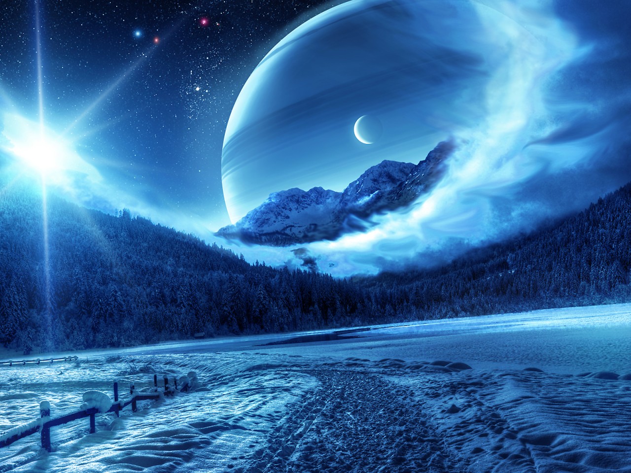 Blue Snowcapped Serenity Wallpaper HD Wallpapers