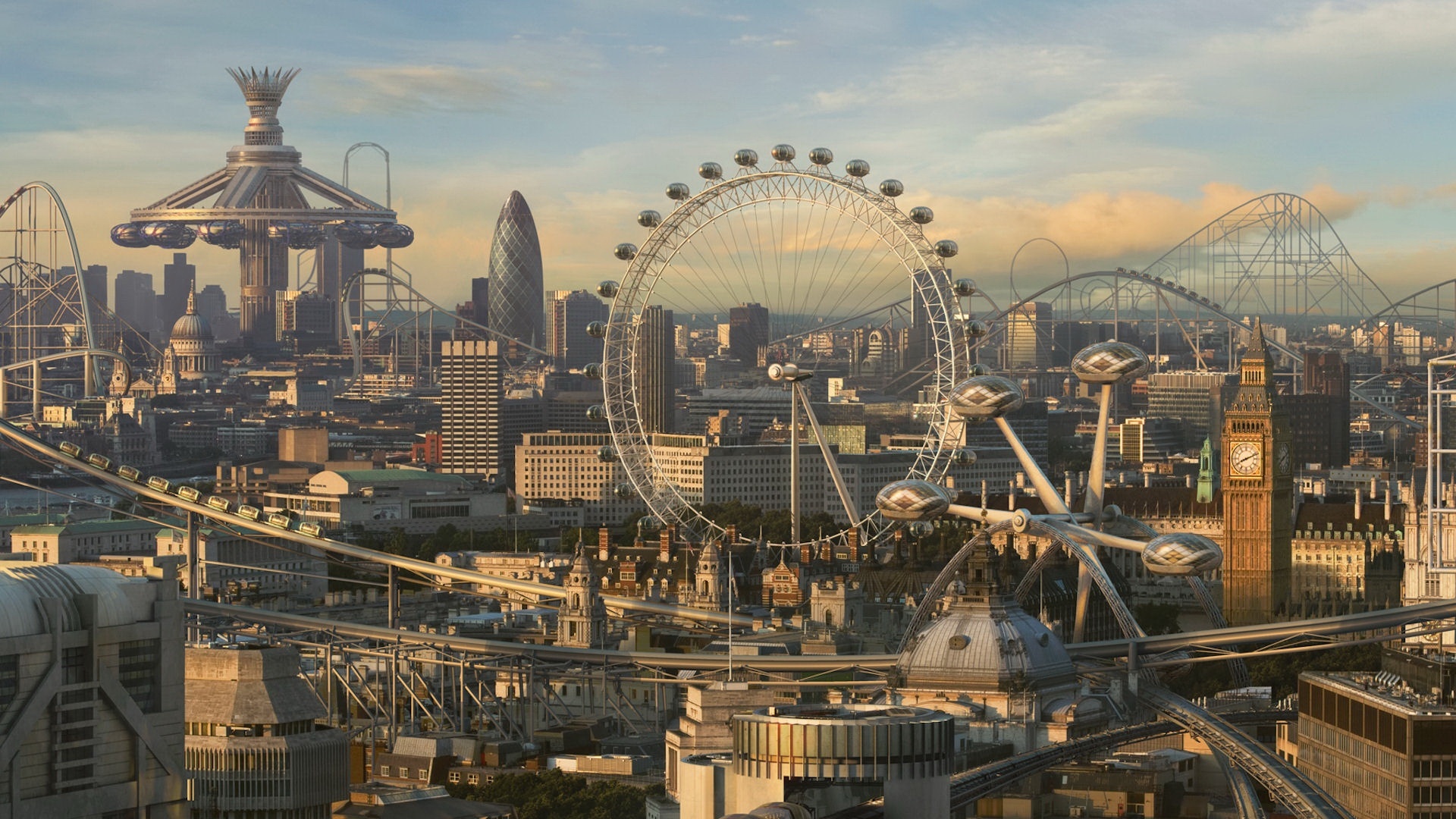 Futuristic Theme Park City