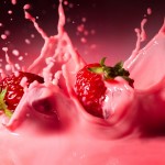 Pink Strawberry Splash Wallpaper