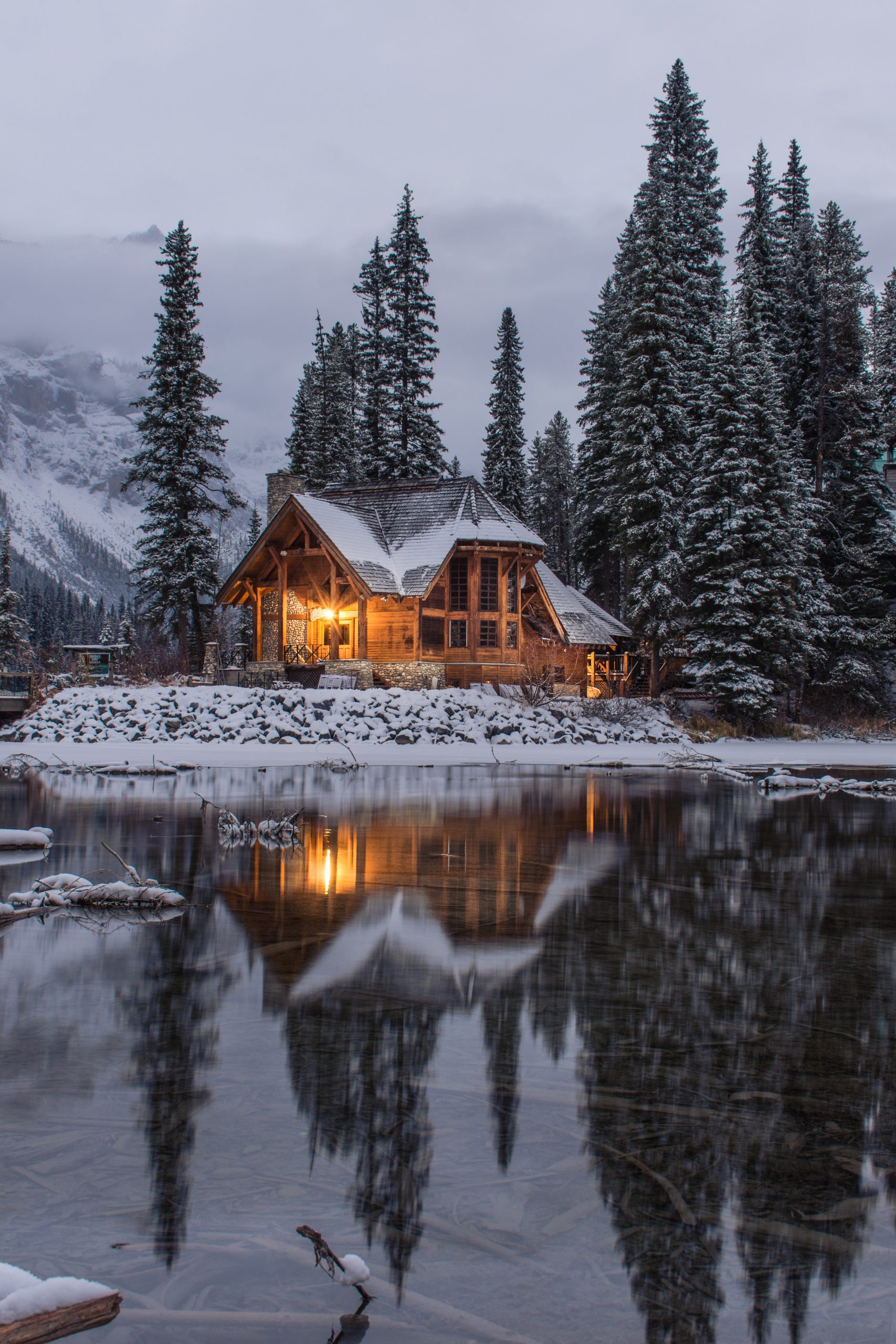 Woodland Winter Lodge Wallpaper : High Definition, High Resolution HD