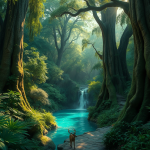 Ancient Forest with Hidden Waterfall