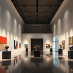Modern Art Gallery Interior with Lighting