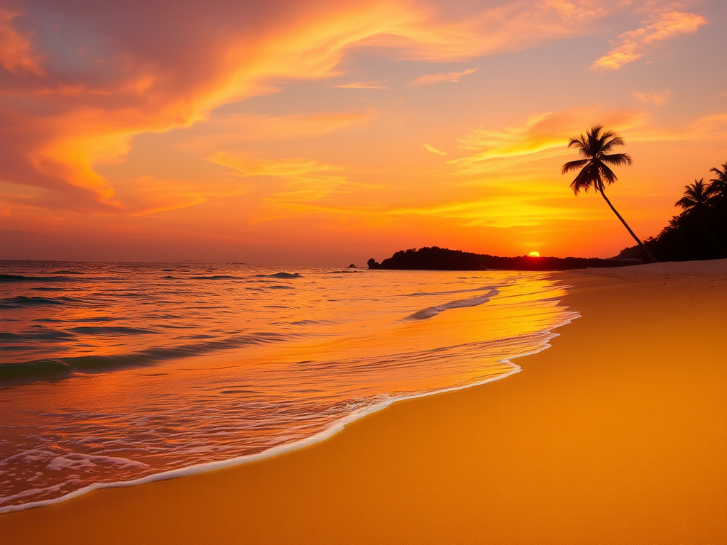 Serene Beach Sunset Scene